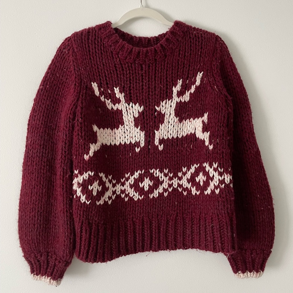 Free People Reindeer Sweater